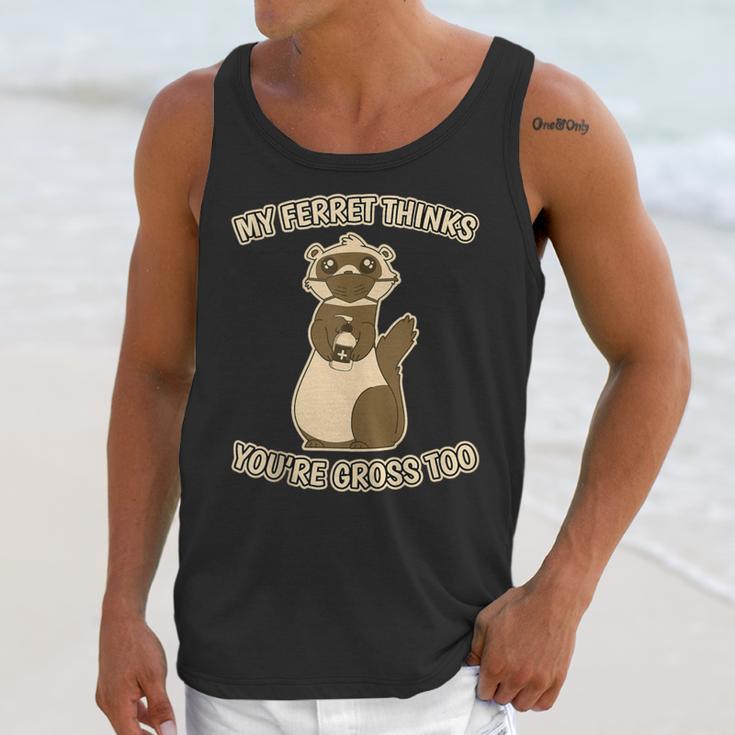 Ew People Ferret Saying Mask Introvert Ferrets Unisex Tank Top