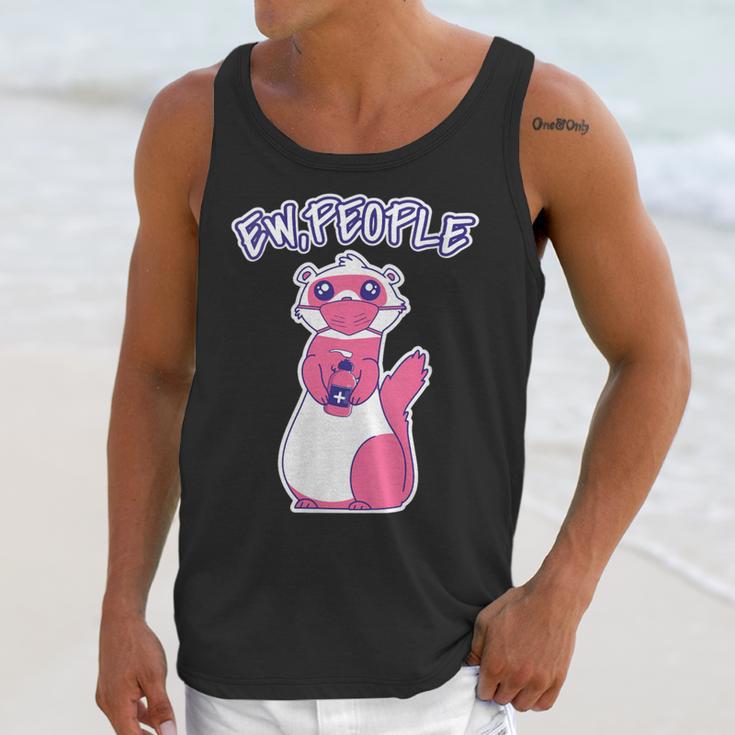 Ew People Introvert Ferrets Saying Mask Ferret Unisex Tank Top