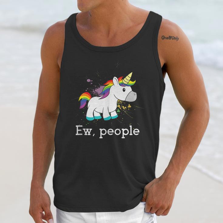 Ew People Unicorn Lover Introvert Rainbow Unicorn Unisex Tank Top