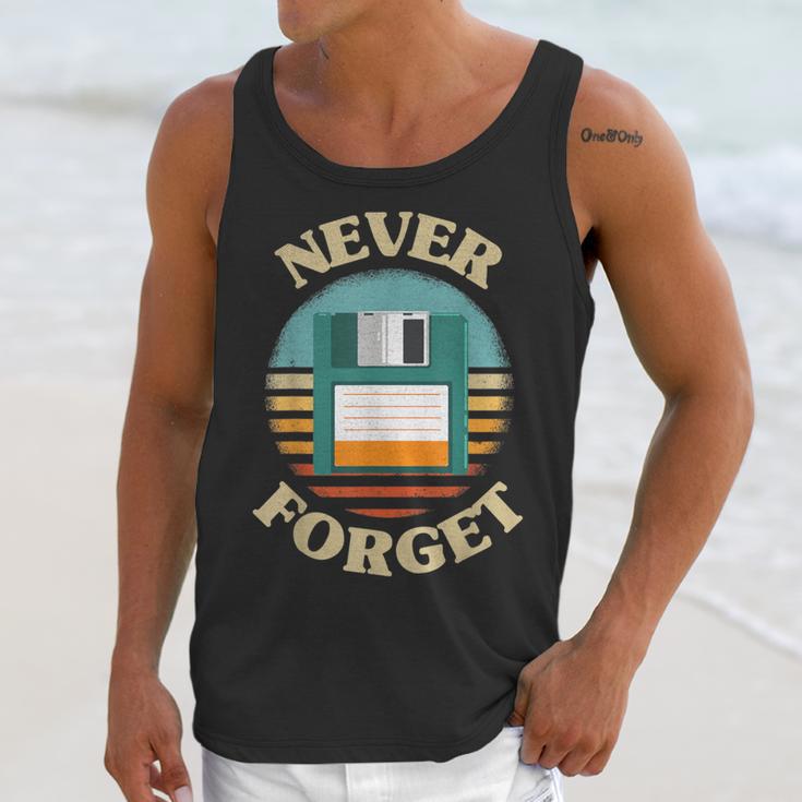 Never Forget Retro Diskette Nostalgia Vintage Unisex Tank Top
