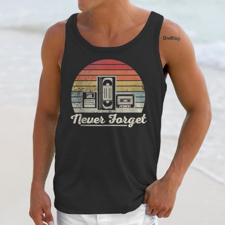Never Forget Retro Nostalgia Vintage Cassette Unisex Tank Top