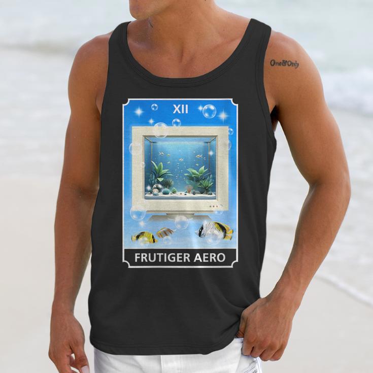 Frutiger Aero Aesthetic Tech Computer Aquarium Tarot Card Unisex Tank Top