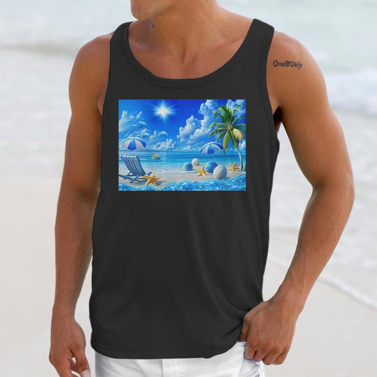 Frutiger Aero Beach Y2k Aesthetic Palm Tree Sand Ocean Unisex Tank Top Frutiger Aero Beach Y2k Aesthetic Palm Tree Sand Ocean Unisex Tank Top