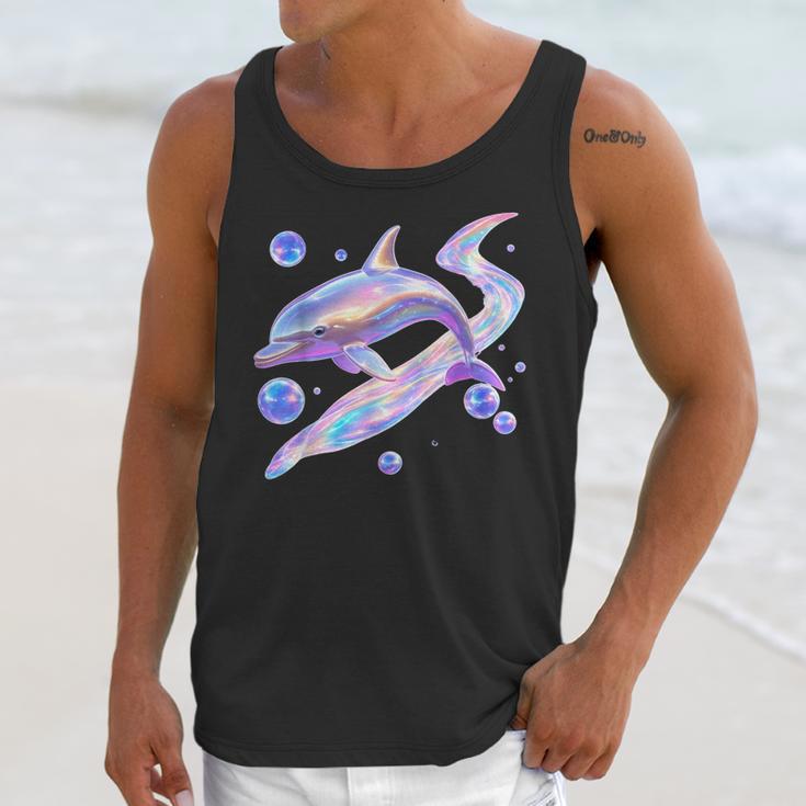 Frutiger Aero Y2K Chrome Dolphin Unisex Tank Top Frutiger Aero Y2K Chrome Dolphin Unisex Tank Top