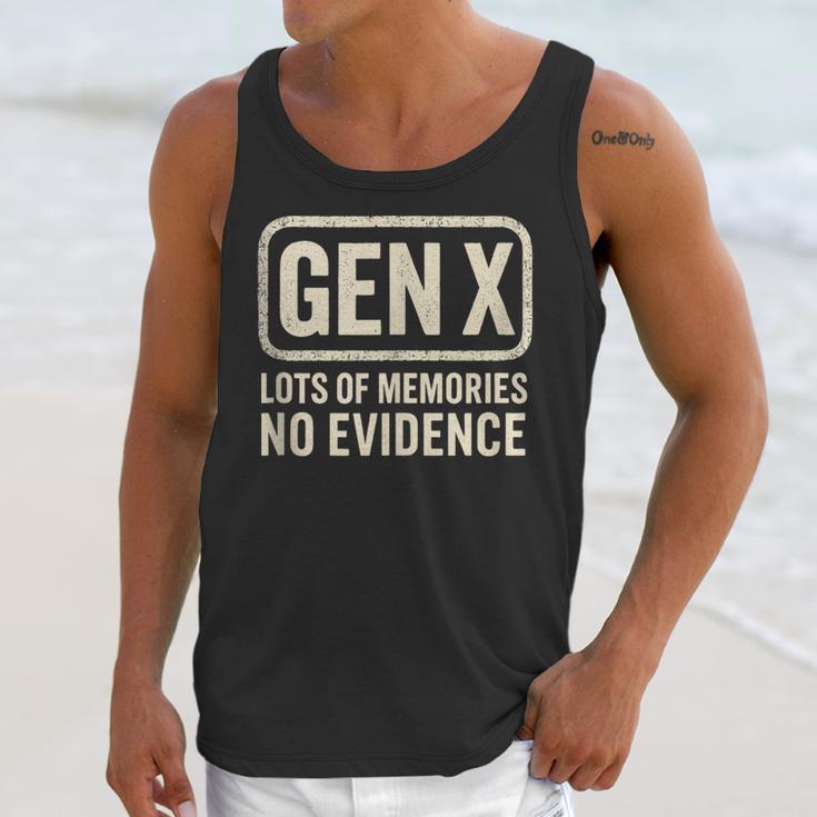 Gen X Lots Of Memories No Evidence Retro Nostalgia Unisex Tank Top