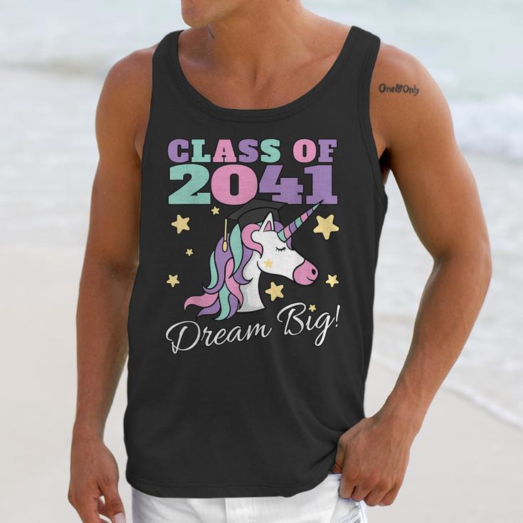 Girls Class Of 2041 Magical Unicorn Graduation Cap Unisex Tank Top