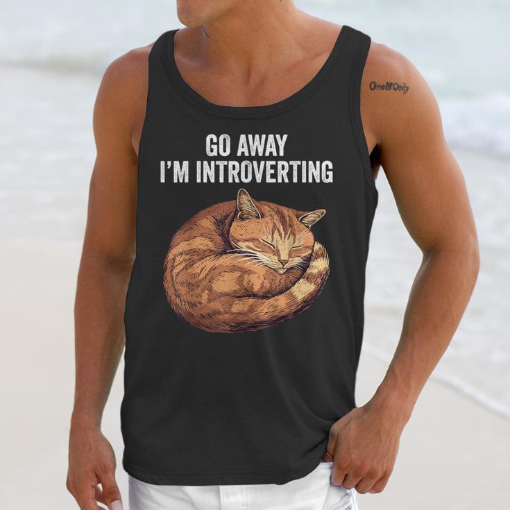Go Away I'm Introverting Cat Introvert Men Women Girls Kids Unisex Tank Top