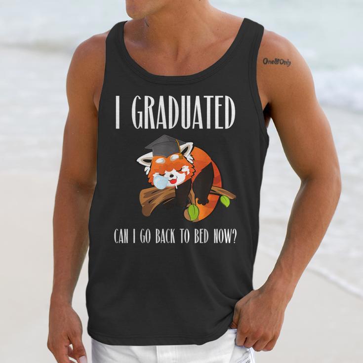 I Graduated Can I Go Back To Bed Sleepy Red Panda Graduation Unisex Tank Top