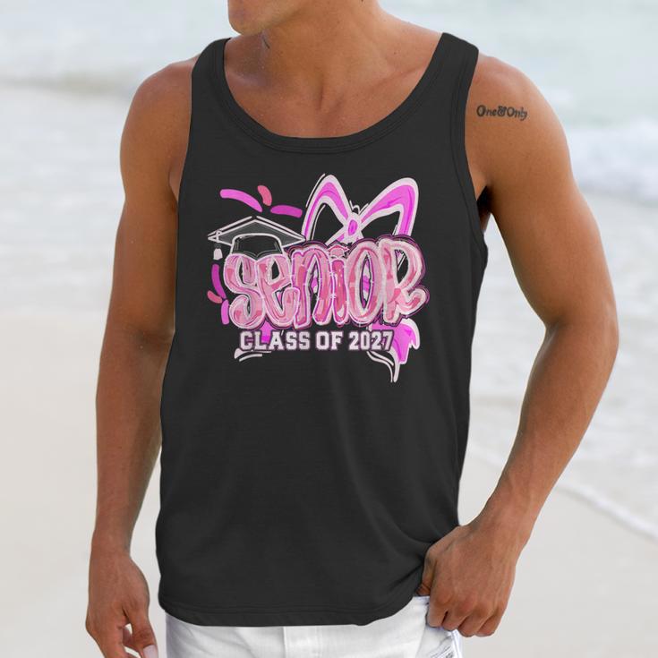 Graduation 2027 Senior 2027 Class Of 2027 Coquette Pink Girl Unisex Tank Top