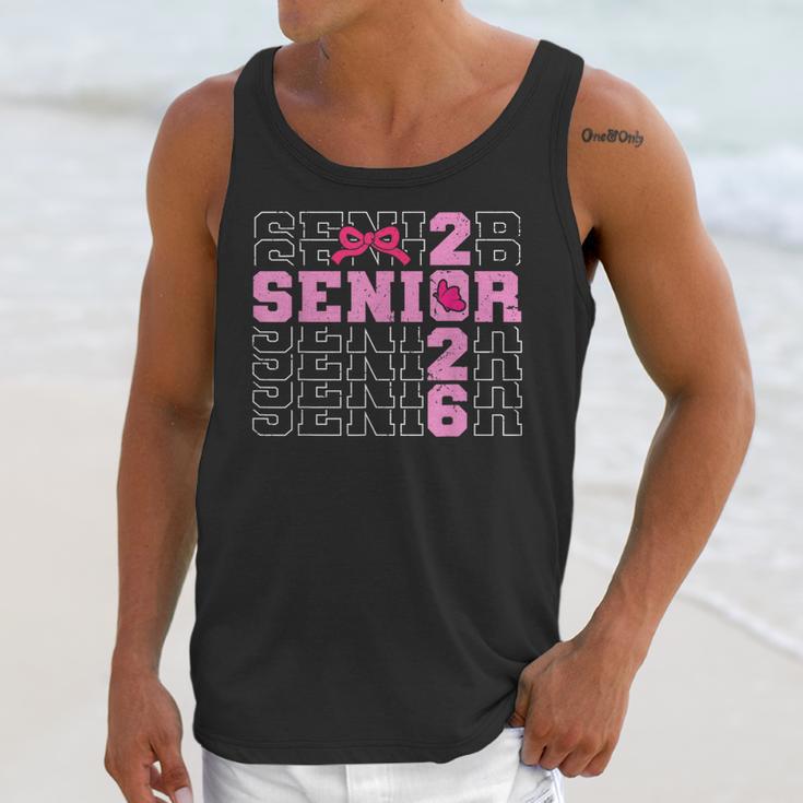 Graduation Class Of 2026 Senior 2026 Pink Bow Coquette Unisex Tank Top