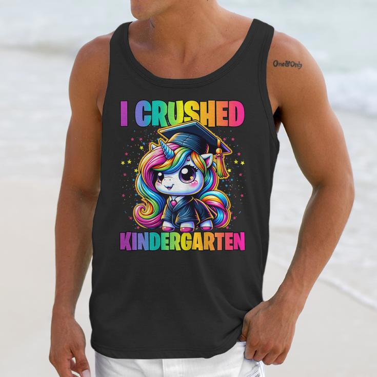 Graduation I Crushed Kindergarten Unicorn Girls Grad Magical Unisex Tank Top