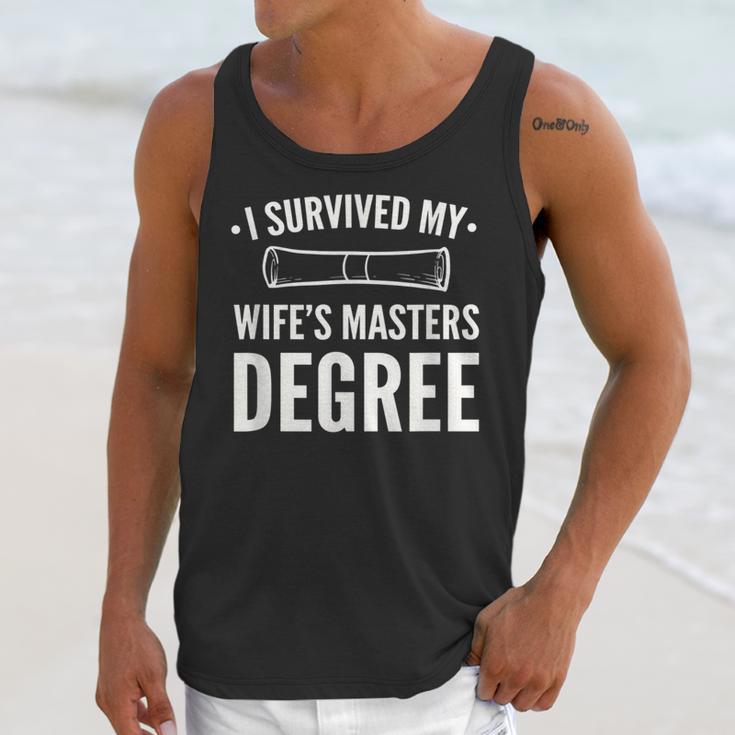 Graduation Day Husband I Survived My Wifes Masters Degree Unisex Tank Top
