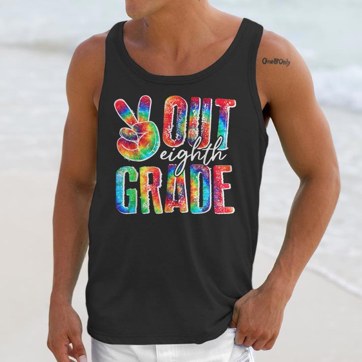 Graduation Peace Sign Out Eighth Grade Tie Dye Hippie Unisex Tank Top
