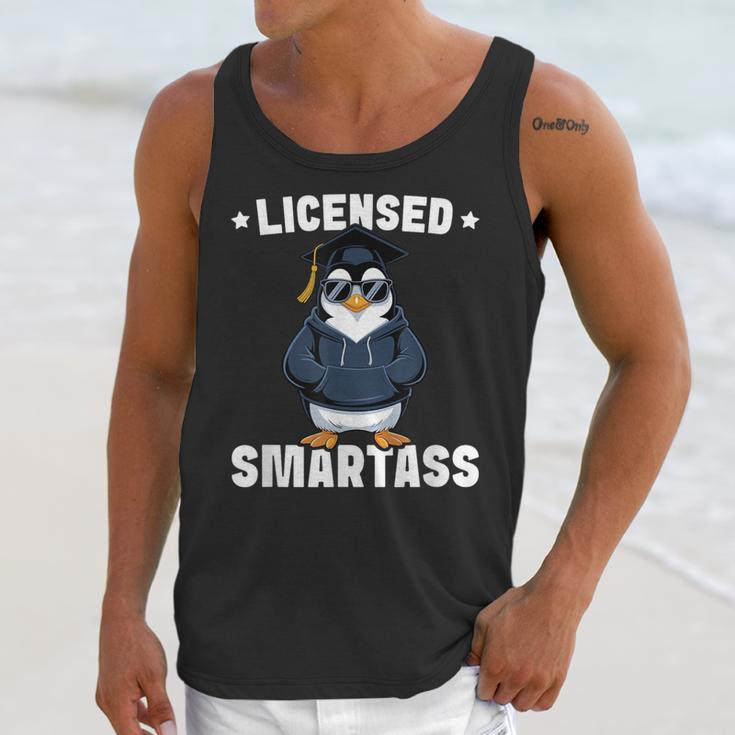 Graduation Penguin Licensed Smartass Graduate Unisex Tank Top