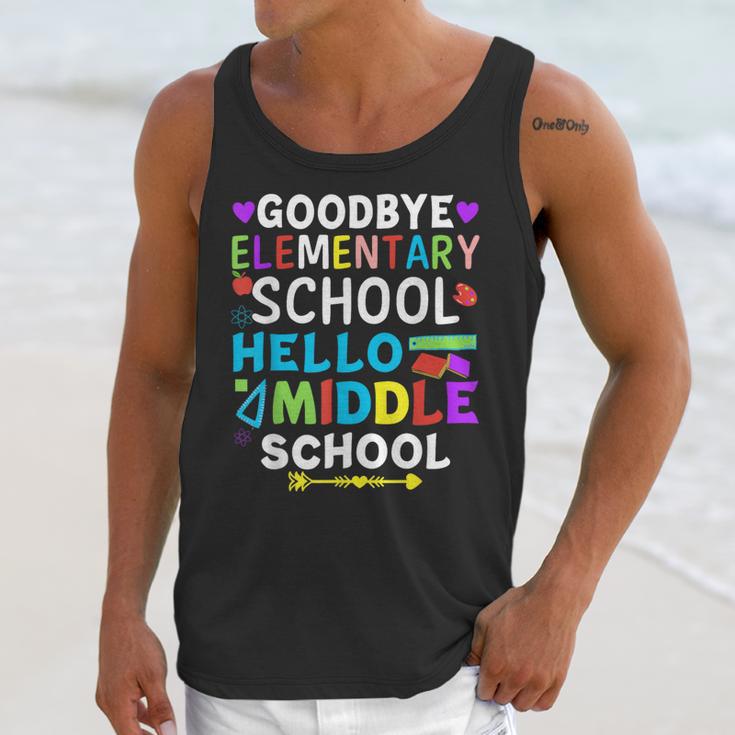 Graduation Shirt For 5th Grader Goodbye Hello Middle School Unisex Tank Top
