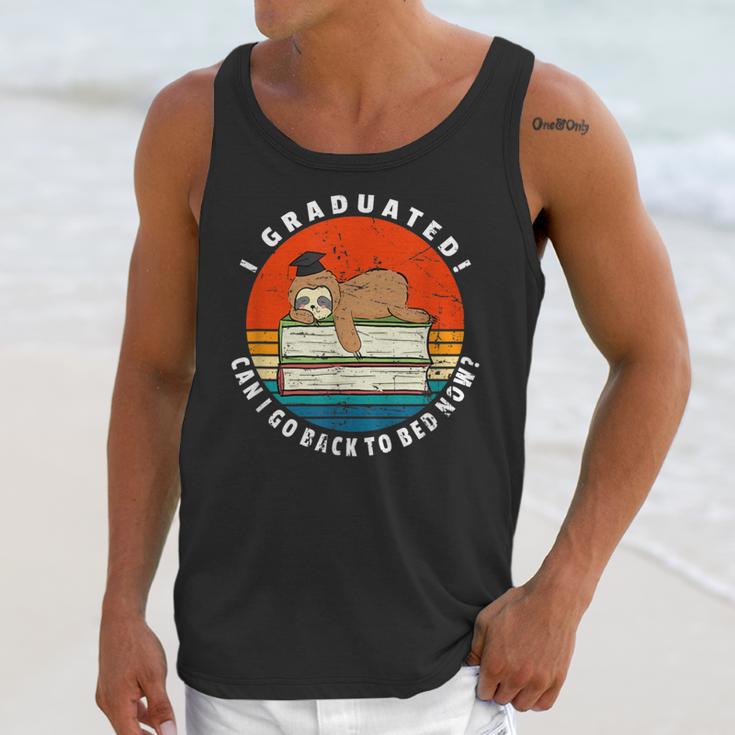 Graduation Sloth Can I Go Back To Bed Now Vintage Unisex Tank Top