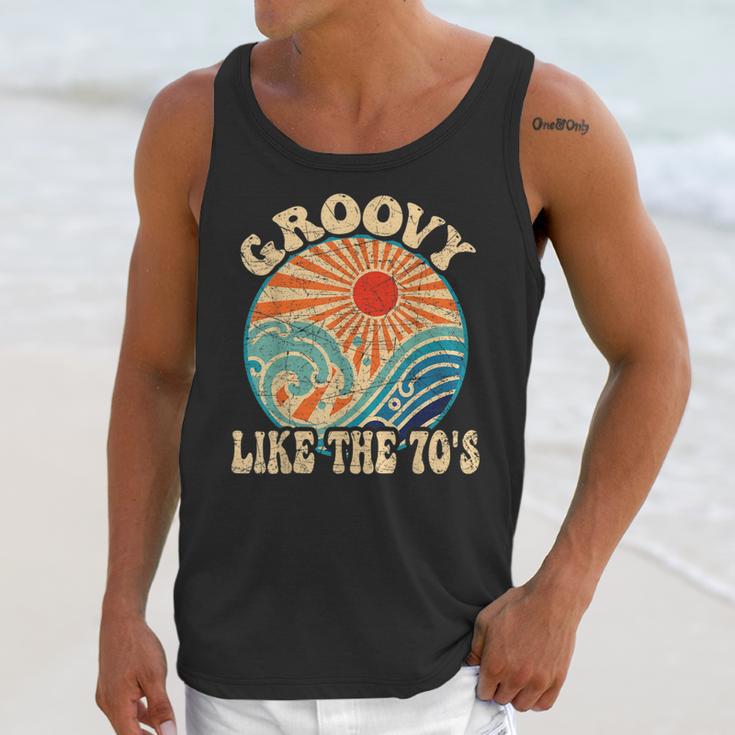 Groovy Like The 70s Aesthetic Nostalgia 1970's Retro Unisex Tank Top Groovy Like The 70s Aesthetic Nostalgia 1970's Retro Unisex Tank Top