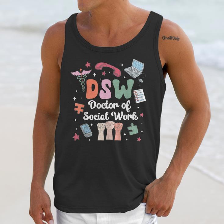 Groovy DSW Doctor Of Social Work Graduation DSW Graduate Unisex Tank Top
