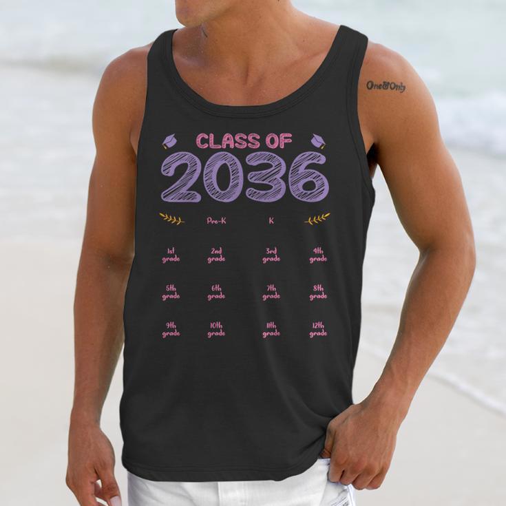 Grow With Me Graduation First Day Of School Class Of 2036 Unisex Tank Top