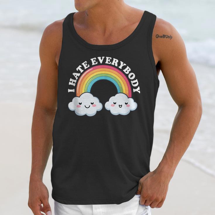 I Hate Everybody Rainbow Sarcastic Grumpy Introvert Unisex Tank Top I Hate Everybody Rainbow Sarcastic Grumpy Introvert Unisex Tank Top