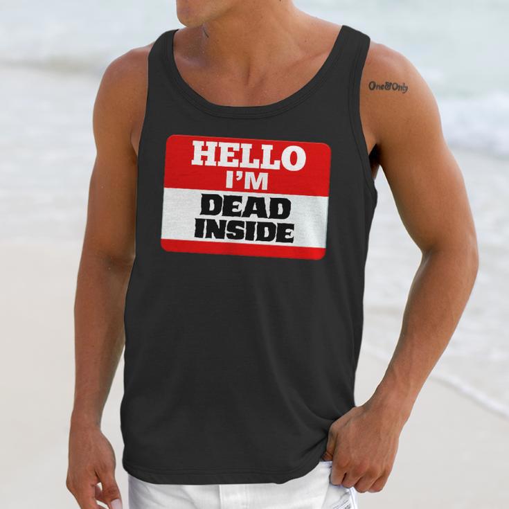 Hello I'm Dead Inside Name Tag Introvert Sarcastic Unisex Tank Top Hello I'm Dead Inside Name Tag Introvert Sarcastic Unisex Tank Top