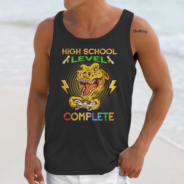 High School Level Complete Gamer Graduation Dinosaur 2021 Unisex Tank Top