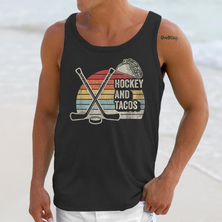 Hockey And Tacos Retro Nostalgia Lovers Unisex Tank Top