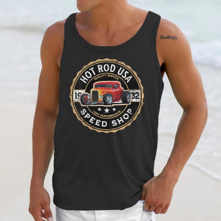 Hotrod Custom Car Automotive Nostalgia Distressed Unisex Tank Top Hotrod Custom Car Automotive Nostalgia Distressed Unisex Tank Top