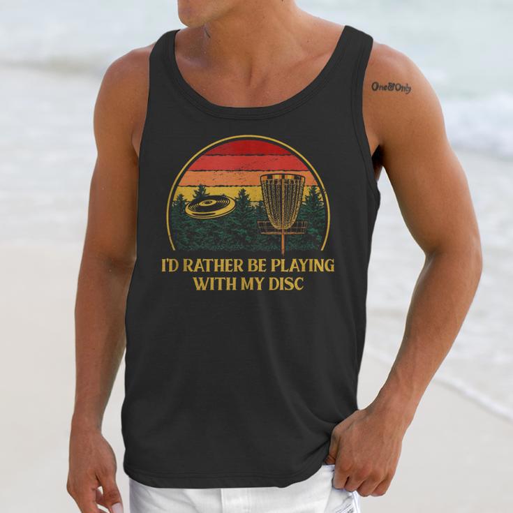 Id Rather Be Playing With My Disc Introvert Disc Golf Unisex Tank Top Id Rather Be Playing With My Disc Introvert Disc Golf Unisex Tank Top