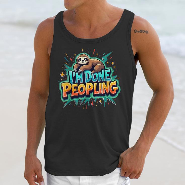 I'm Done Peopling Introvert Sloth Unisex Tank Top