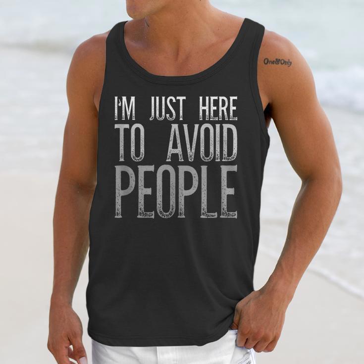 I'm Just Here To Avoid People Saying Sarcasm Introvert Unisex Tank Top I'm Just Here To Avoid People Saying Sarcasm Introvert Unisex Tank Top