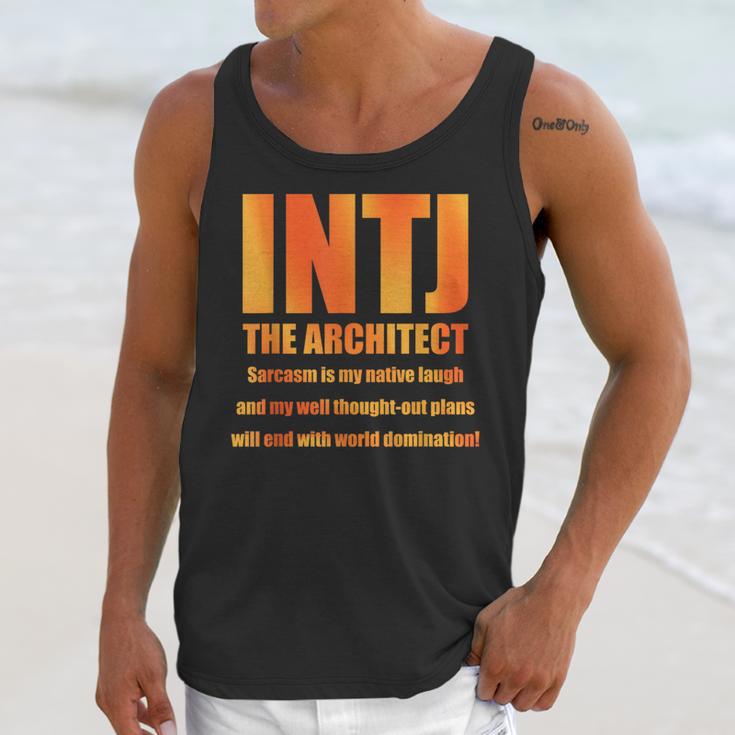 INTJ Architect Personality Introvert Sarcastic Orange Unisex Tank Top INTJ Architect Personality Introvert Sarcastic Orange Unisex Tank Top