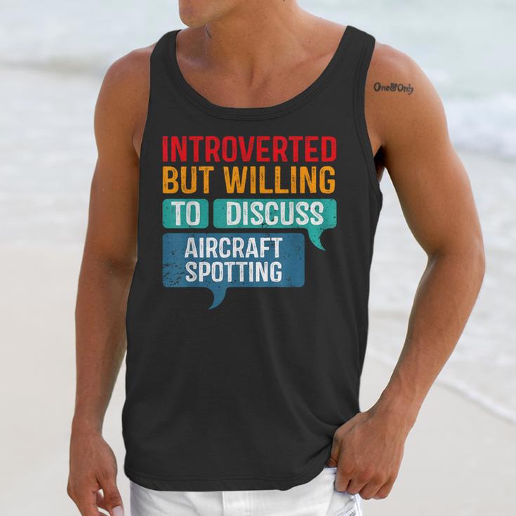 Introvert Aircraft Spotting Lovers Men & Women Unisex Tank Top Introvert Aircraft Spotting Lovers Men & Women Unisex Tank Top