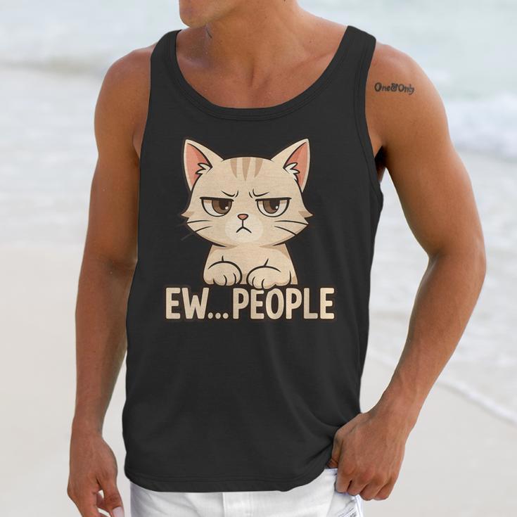 Introvert Anime Cat Ew People Unisex Tank Top