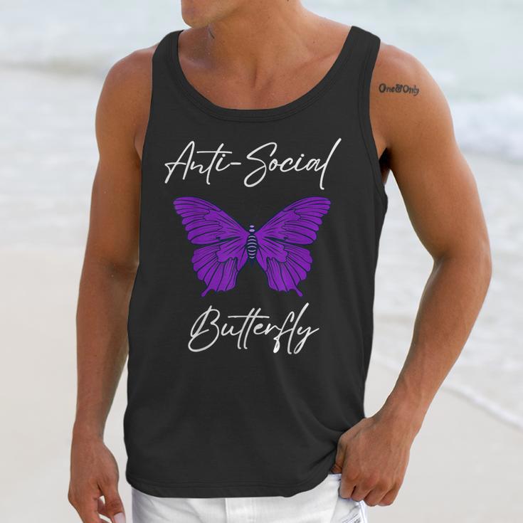 Introvert Antisocial Butterfly For Women Men Unisex Tank Top