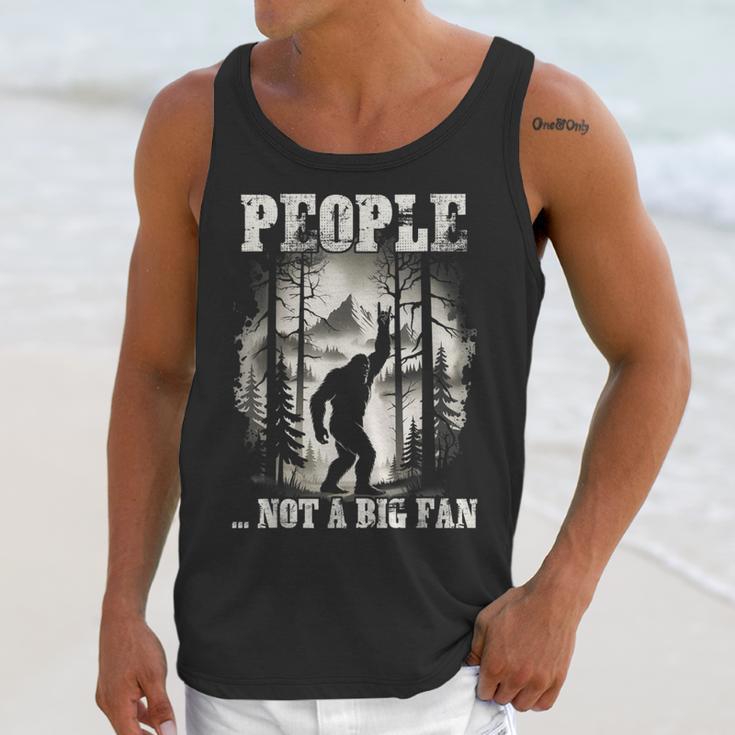 Introvert Bigfoot People Not A Big Fan Dad Joke Unisex Tank Top Introvert Bigfoot People Not A Big Fan Dad Joke Unisex Tank Top