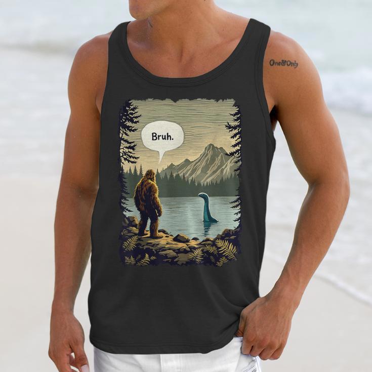 Introvert Bigfoot Sasquatch Loch Ness Monster Bruh Unisex Tank Top