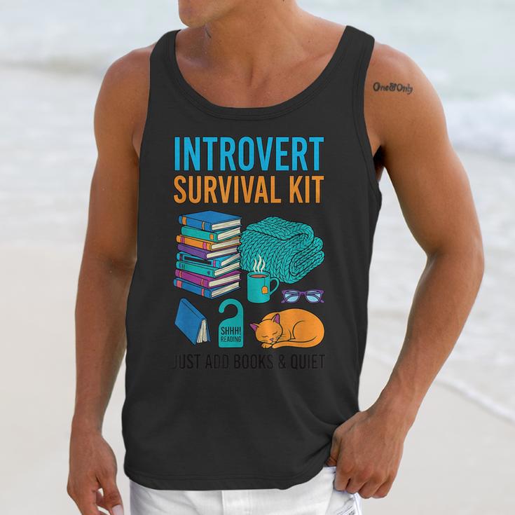 Introvert Book Lover Introvert Survival Kit Unisex Tank Top