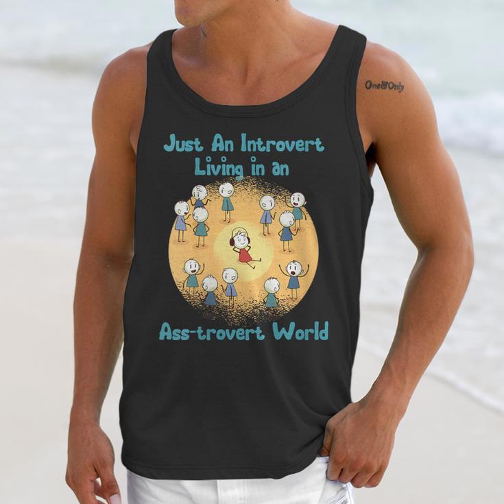 Introvert Extrovert Cartoon In Asstrovert World Unisex Tank Top Introvert Extrovert Cartoon In Asstrovert World Unisex Tank Top