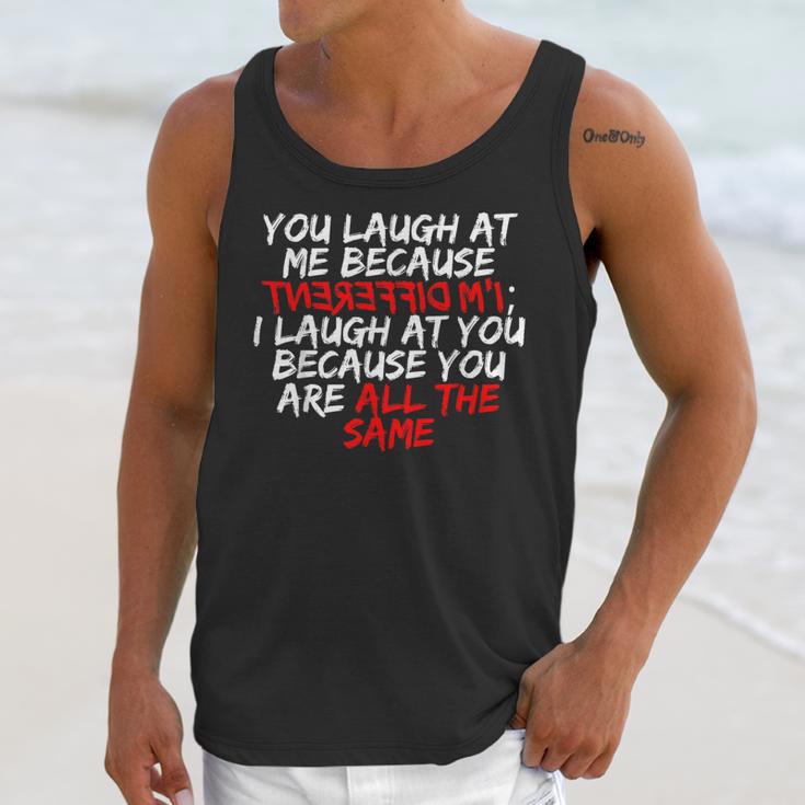 Introvert Quote With Backwards I'm Different Unisex Tank Top