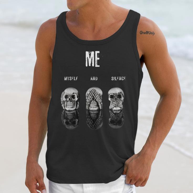 Introvert Relaxation Me Myself And Silence Skulls Unisex Tank Top Introvert Relaxation Me Myself And Silence Skulls Unisex Tank Top