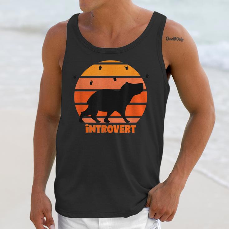 Introvert Retro Sunset Capybara Tee Unisex Tank Top Introvert Retro Sunset Capybara Tee Unisex Tank Top
