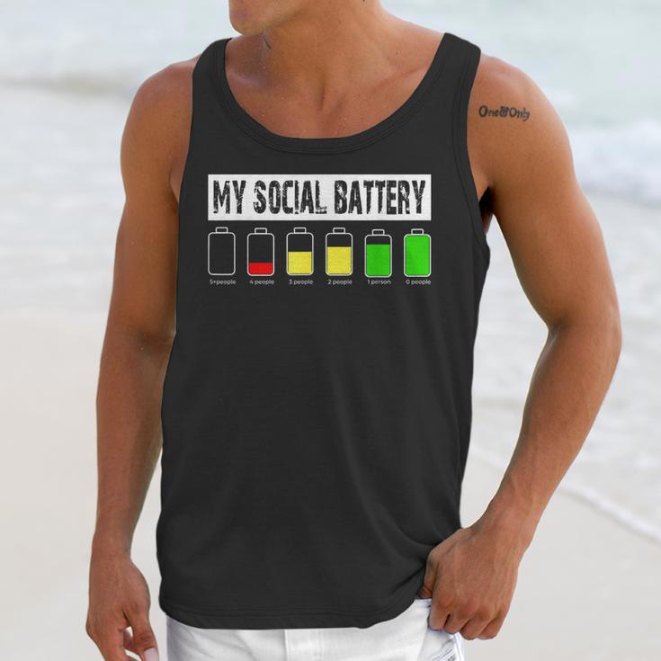 Introvert My Social Battery Low Level Graphic Unisex Tank Top Introvert My Social Battery Low Level Graphic Unisex Tank Top