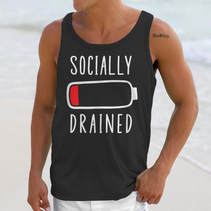 Introvert Socially Drained Battery Unisex Tank Top Introvert Socially Drained Battery Unisex Tank Top