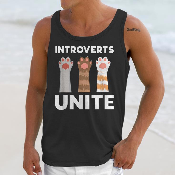 Introvert Unite Kitty Paws Raise Introverted Gathering Unisex Tank Top Introvert Unite Kitty Paws Raise Introverted Gathering Unisex Tank Top