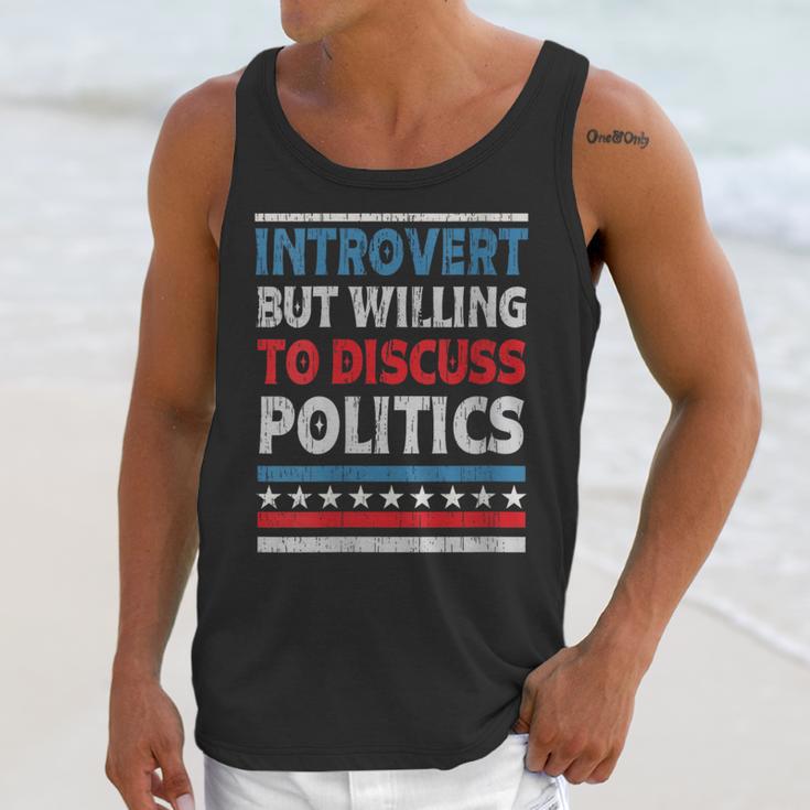Introvert But Willing To Discuss Politics USA Elections 2024 Unisex Tank Top Introvert But Willing To Discuss Politics USA Elections 2024 Unisex Tank Top