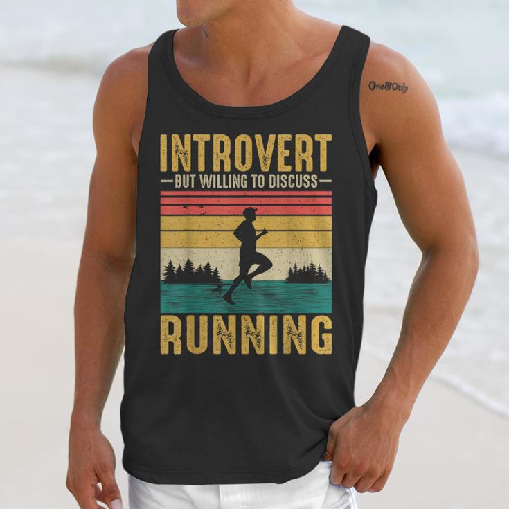 Introvert But Willing To Discuss Running Unisex Tank Top Introvert But Willing To Discuss Running Unisex Tank Top