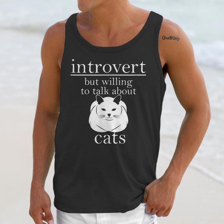 Introvert But Willing To Talk About Cats Unisex Tank Top Introvert But Willing To Talk About Cats Unisex Tank Top