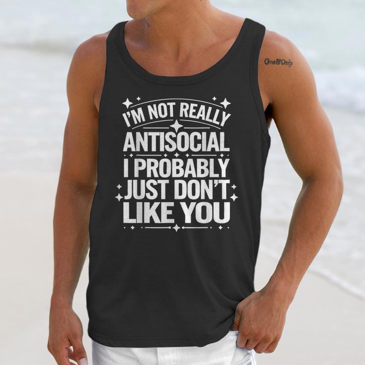 Introverted I'm Not Really Antisocial I Probably Unisex Tank Top Introverted I'm Not Really Antisocial I Probably Unisex Tank Top
