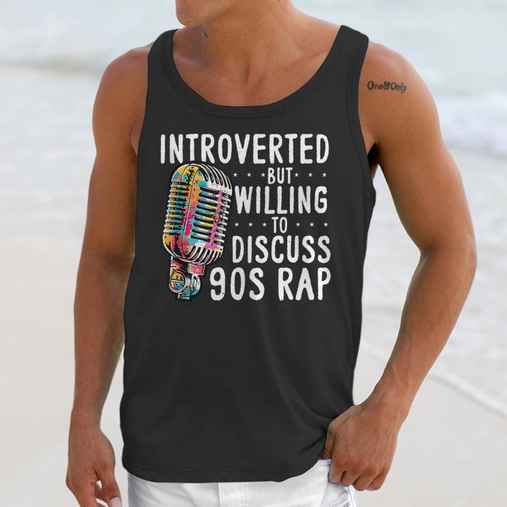 Introverted But Willing To Discuss 90s Rap Socially Awkward Unisex Tank Top Introverted But Willing To Discuss 90s Rap Socially Awkward Unisex Tank Top